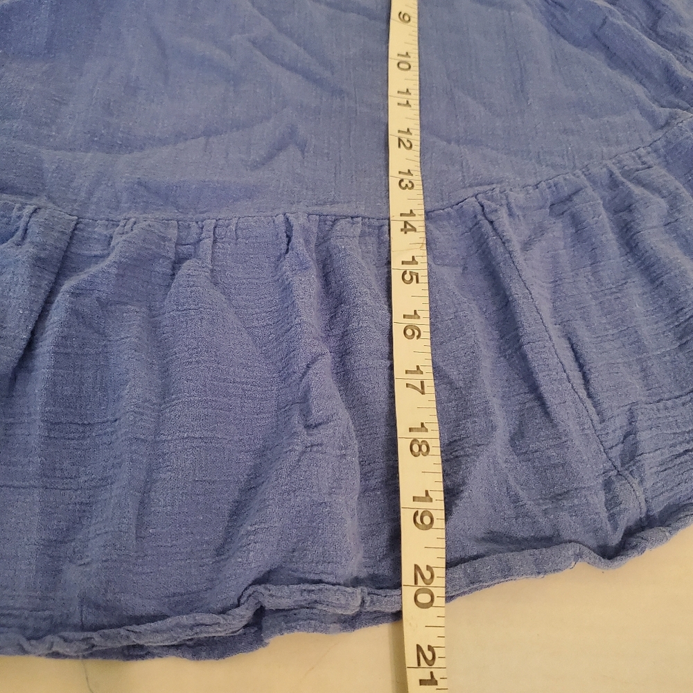 Free People Womens Blue Gauze Cotton Peplum Open‎ Back Long Sleeve Size Small - Picture 11 of 12